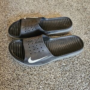 Nike black slip on sandals